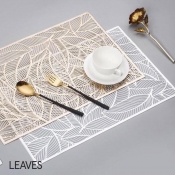Placemat Leaves Silver