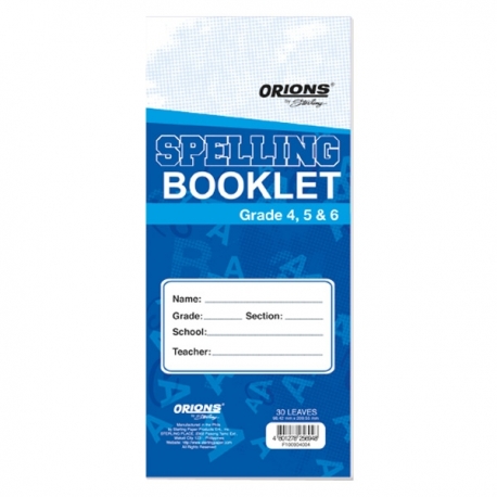 Buy Orions Spelling Booklet Grade 4, 5 & 6 Subject Notebook online at Shopcentral Philippines.