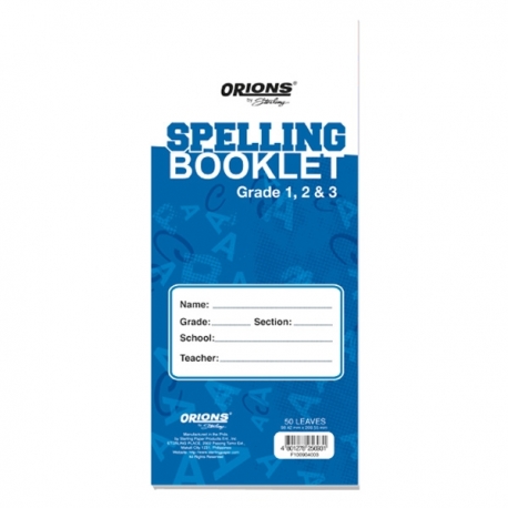 Buy Orions Spelling Booklet Grade 1, 2 & 3 Subject Notebook online at Shopcentral Philippines.