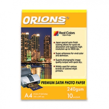 Buy Orions Photo Paper A4 Premium Satin 240gsm online at Shopcentral Philippines.