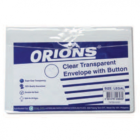 Buy Orions Clear Transparent Button Envelope Legal online at Shopcentral Philippines.