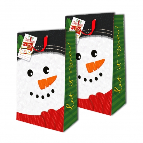 Buy Sterling Christmas Totebag w/ Gift Tag Snowman L Vertical 2's online at Shopcentral Philippines.