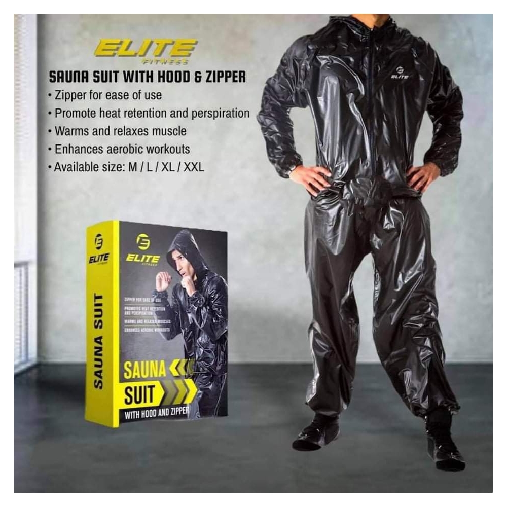 Elite Fitness Sauna Suit with Hood and Zipper (Pre-order 7 Working Days ...
