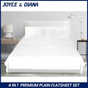 Buy Joyce & Diana 4in1 Premium Plain Flat Sheet Set - 1 Flat Sheet , 2 Pillowcases , 1 Fitted Sheet online at Shopcentral Philippines.