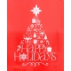 3Pcs Happy Holidays Christmas Eco Bag Medium Red