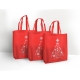 3Pcs Happy Holidays Christmas Eco Bag Medium Red