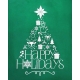 3Pcs Happy Holidays Christmas Eco Bag Medium Green
