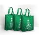 3Pcs Happy Holidays Christmas Eco Bag Medium Green