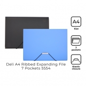 Buy Deli 5554 A4 Ribbed Expanding File 7 Pockets Blue online at Shopcentral Philippines.