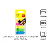 Buy Deli A10602 Index Tabs Sticker 43x12mm 20x5 Sheets online at Shopcentral Philippines.