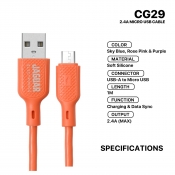 Buy Jaguar Electronics CG29 2.4A 1 Meter Fast Charging Data Silicone Cable Micro USB online at Shopcentral Philippines.