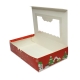 10 Pcs Holiday Window Pastry Box Collapsible 13cm x 21cm x 5cm Red