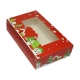 10 Pcs Holiday Window Pastry Box Collapsible 13cm x 21cm x 5cm Red