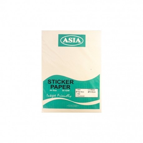 Buy 1 Pack Asia Sticker Paper 80GSM A4 online at Shopcentral Philippines.