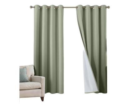 Cortinas Opacas 100% Cortinas para Salon y Dormitorio 2 Piezas 120x230 CM, Verde Salvia Cortinas Termicas Aislantes Frio y Calor, Cortinas con Ojales y Cortinas Acustica