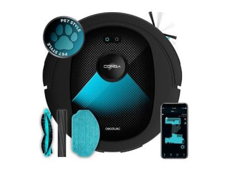 Cecotec Robot Aspirador y Friegasuelos Conga 8490 Ultimate Ultra Power. Navegación Láser, App, Barre, Aspira, Friega y Pasa la Mopa, 7000 Pa, hasta 170 Min Autonomía, Cepillo Central de Silicona