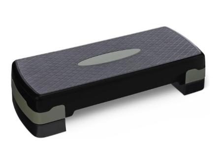 Amazon Basics Plataforma de Step para Ejercicios Aeróbicos, Escalón Ajustable para Entrenamiento en Casa, 68.58cm, Negro/Gris