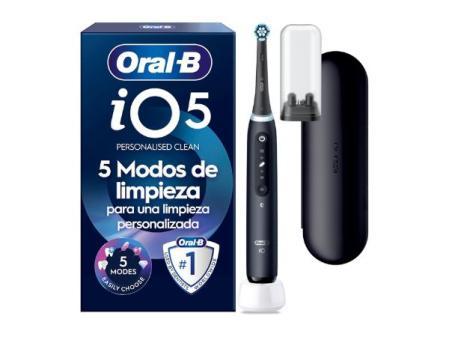 Oral-B iO 5 Electric Toothbrush, 1 Head, Black - Toothbrush with Pressure Sensor, 5 Brushing Modes with Whitening, Timer, App Tracking, Travel Case
