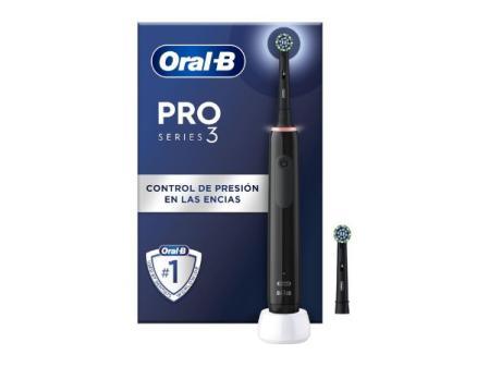 Oral-B Pro 3 3000 Cepillo de Dientes Eléctrico con Mango Recargable y 2 Cabezales, Diseñado por Braun, Regalos Originales para Mujer y Hombre - Negro