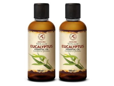Aceite Esencial de Eucalipto 2x100 ml - Eucalyptus Globulus - Natural y Puro - Aceites Esenciales para Difusores - Fragancias para el Hogar - Velas - Sauna - Aroma a Eucalipto - Aromaterapia