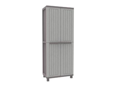 Terry, Jwood 368, Tall 2-Doors Cabinet with 1 Internal Shelf and 4 Shelves. 68x37,5x170 cm