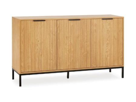 HOMN LIVING Aparador Mónica 3 Puertas Color Madera, 140 cm (Ancho) 40 cm (Profundo) 80 cm (Altura)