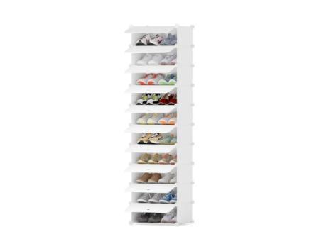 HOMIDEC Zapatero, 10 Niveles Zapatero Entrada Recibidor, Capacidad para 20 Pares, Estrecho Zapateros Estrechos para Entradas, Dormitorios y Pasillos（Blanco）