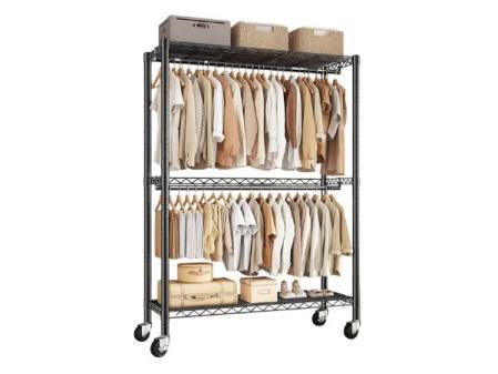 90*40*200cm Burro Ropa Resistente con Ruedas, Doble Barra Colgadora y Estante Ajustable, Perchero Burro Ropa para Carga Pesada 150 kg, Ideal para Almacenamiento en Entrada,Dormitorio o Vestidor