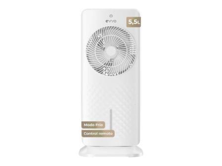 EVVO AC750 Ventilador Evaporativo - Climatizador Portátil Aire Frío Sin Instalación con Agua y Hielo, 3 Velocidades, 2 Modos, Función Frío, Oscilación, Temporizador 12h y Mando a Distancia, Silencioso