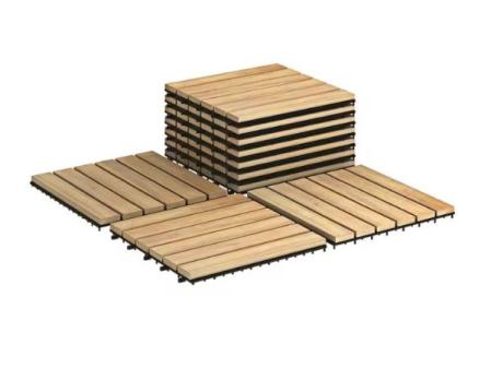 10 piezas de baldosas entrelazadas de madera de acacia de 12 x 12 pulgadas