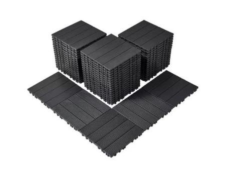 SucceBuy Azulejos de cubierta entrelazados Piso exterior impermeable de plástico Uso para todo clima Piso de patio para porche junto a la piscina Gris oscuro