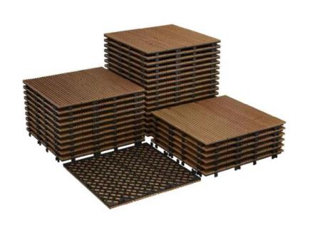 Baldosas de madera de acacia para patio (22/33 piezas, 30x30 cm) Sistema de clic Antideslizante Repelente al agua Apto para balcón, piscina y terraza (21 pies cuadrados)