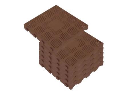 Wellhome Pack de 6 Baldosas Plásticas en Panel de 39x39x4,8 Cm para Suelo Exterior Marrón