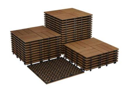 Baldosas de Madera de Acacia para Patio y Decoración Exterior, 12