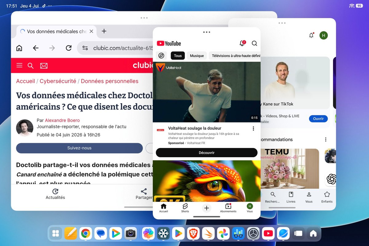 The usual multitask window mode for office use: smooth, it works ©Mathieu Grumiaux for Clubic