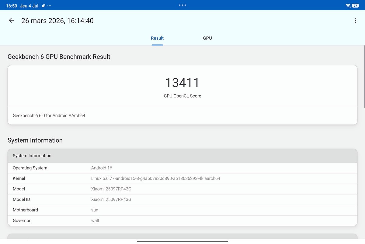 Xiaomi Pad 8 GPU