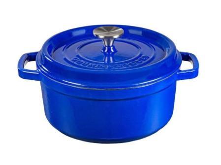 MAXWORK Cocotte Olla de Sopa Esmaltada de Hierro Fundido de Cuadrado Φ24, Esmalte Interior de Alta Calidad, Olla Antiadherente, Fácil de Limpiar, Rojo