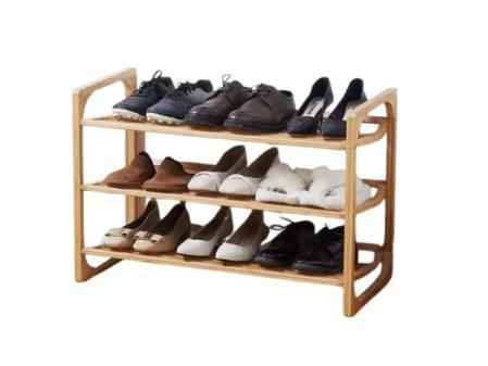 HOMCOM Zapatero de Bambú de 3 Niveles para 9 Pares de Zapatos 76x33x51cm Natural