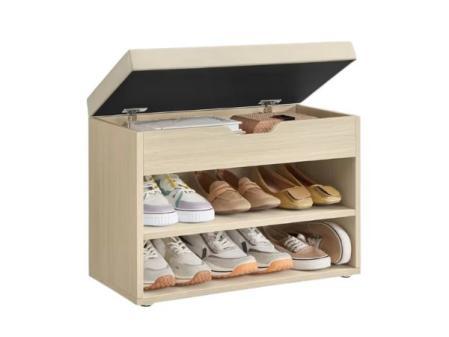 VASAGLE Banco Zapatero, Mueble Zapatero con Asiento Tapizado, Banco Recibidor con 3 Compartimentos y Asiento Acolchado, 30 x 60 x 44 cm, para Entrada Dormitorio Sala de Estar, Beige Natural/Blanco Nube/Marrón Rústico
