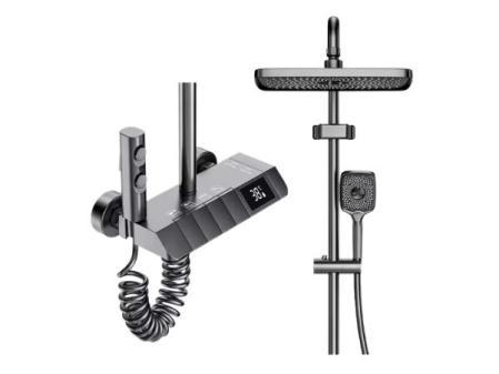 Juego de Grifería de Ducha Termostática Digital con Pantalla LED, Equilibrio de Presión, Cuerpo de Cobre y Control de Temperatura del Baño