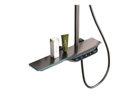Juego de ducha termostática digital con pantalla LED y cabezal de ducha tipo lluvia - Sistema de grifo de baño con control de temperatura inteligente