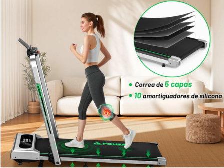 Cinta de correr Fousae con sistema de amortiguación de varias capas para reducir el impacto en las articulaciones