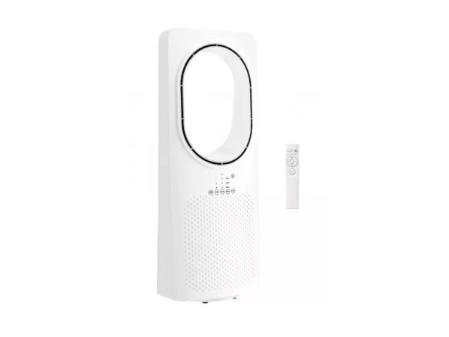 HOMCOM Ventilador de Torre Silencioso 36dB, Ventilador sin Aspas con Mando a Distancia, Oscilación 45°, 3 Velocidades, 3 Modos, Temporizador 15H, para Dormitorio, Blanco
