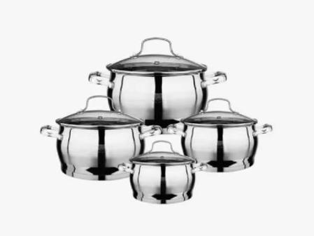 Batería de Cocina 8 Piezas Acero Inoxidable