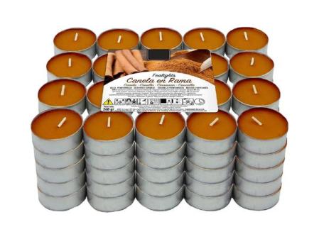 Velas de Té Aromáticas Velas perfumadas - 4 Horas de combustión(Canela En Rama, 100 Velas)