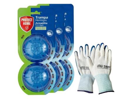 Protect Home Cebo para Hormigas en Gel, antihormigas para Uso Interior y Exterior, 2 trampas (Pack de 3), Azul, Talla Única