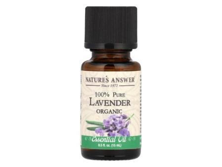 Nature's Answer Aceite esencial orgánico 100% puro, lavanda, 0.5 onzas