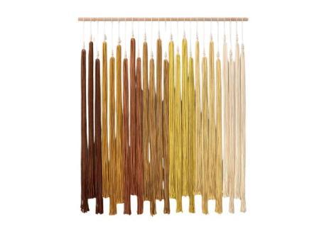 UXORSN Tapiz de pared de macramé grande, bohemio, chic, perlas, borla, amarillo, degradado geométrico, estético, bohemio, decoración de pared, tejido a mano, para dormitorio, salón, oficina
