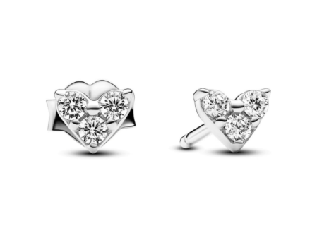 Pandora Heart Earrings with cubic zirconia