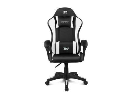 Silla Drift DR35 Diseño Exclusivo Gaming Negra/Blanca respaldo reclinable